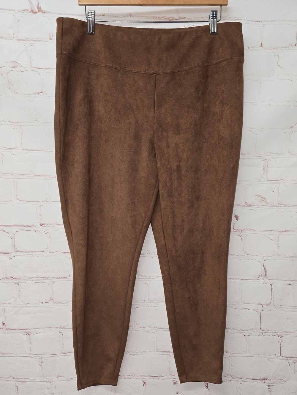 Soft Surroundings Brown Faux Suede Leggings Womens Size Petite XL